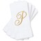 Monogrammed Fingertip Towels, Embroidered Letter P (11 x 18 in, White, Set of 4)